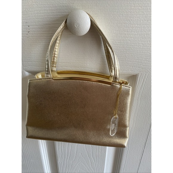 Miss Lewis Gold Hand Bag Vintage Hoco Event Cocktail - Picture 1 of 6